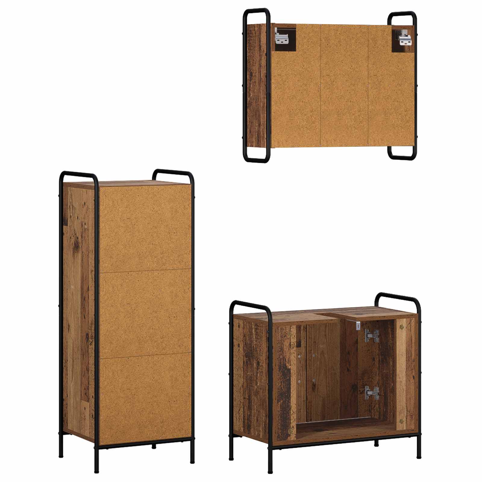 Komplet omaric za kopalnico 3 kos Star les 40 x 36 x 109,5 cm