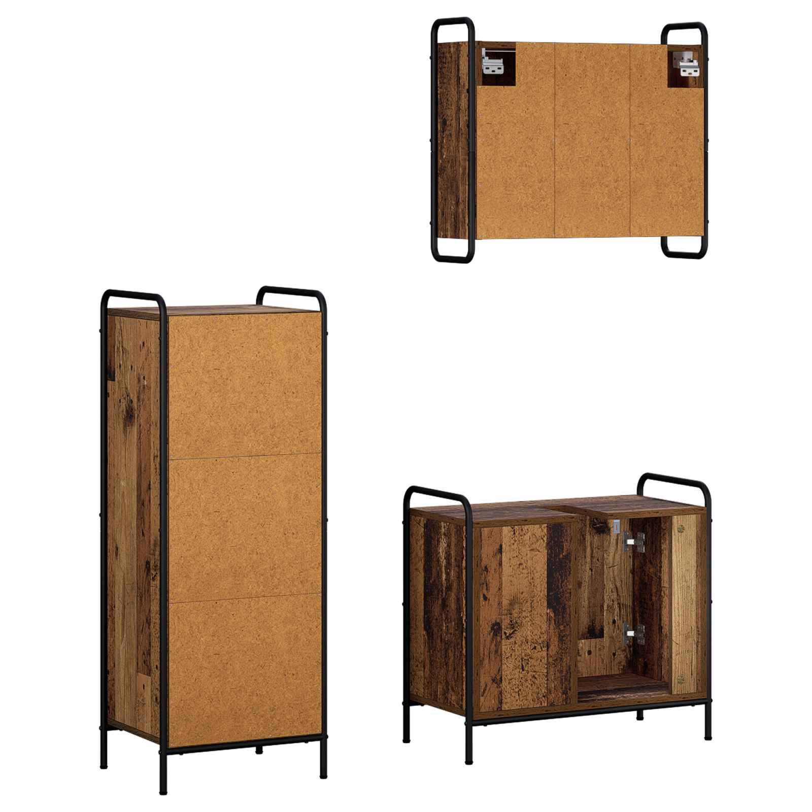 Komplet omaric za kopalnico 3 kos Star les 40 x 36 x 109,5 cm