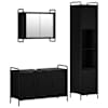 vidaXL Vannitoa kapikomplekt 3 tk Must tamm 40 x 36 x 181 cm Tehispuit