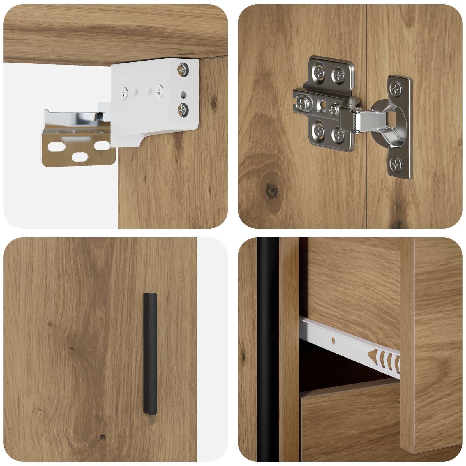 Komplet omaric za kopalnico 3 kos Artisan hrast