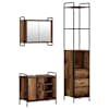 vidaXL Vannitoa kapikomplekt 3 tk Vana puit 40 x 36 x 200,5 cm