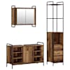vidaXL Vannitoa kapikomplekt 3 tk Vana puit 40 x 36 x 200,5 cm