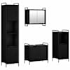 vidaXL Vannitoa kapikomplekt 4 tk Must tamm 40 x 36 x 181 cm Tehispuit