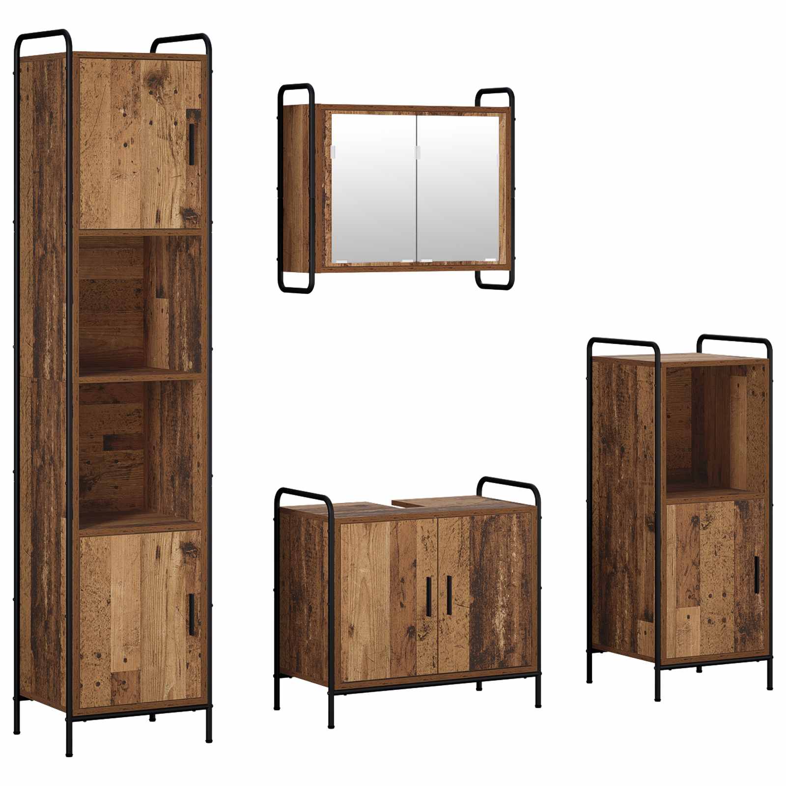 Komplet omaric za kopalnico 4 kos Star les 40 x 36 x 181 cm