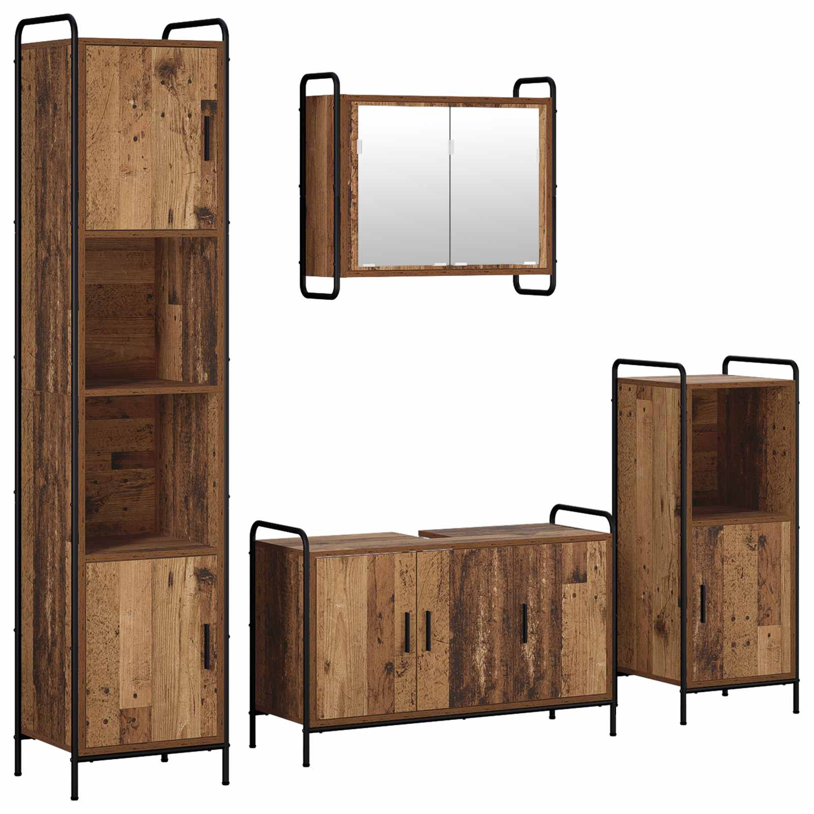 Komplet omaric za kopalnico 4 kos Star les 40 x 36 x 181 cm