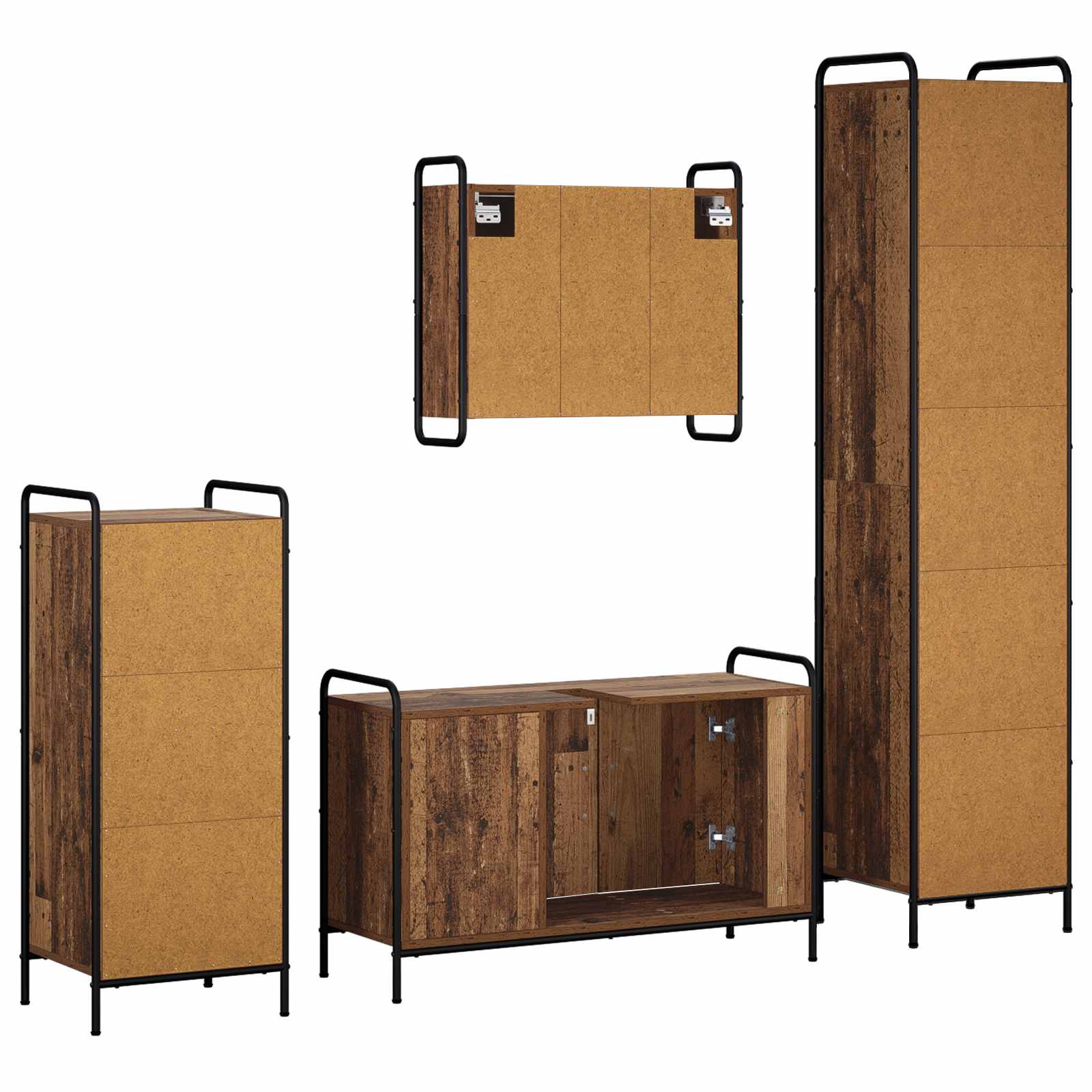 Komplet omaric za kopalnico 4 kos Star les 40 x 36 x 181 cm