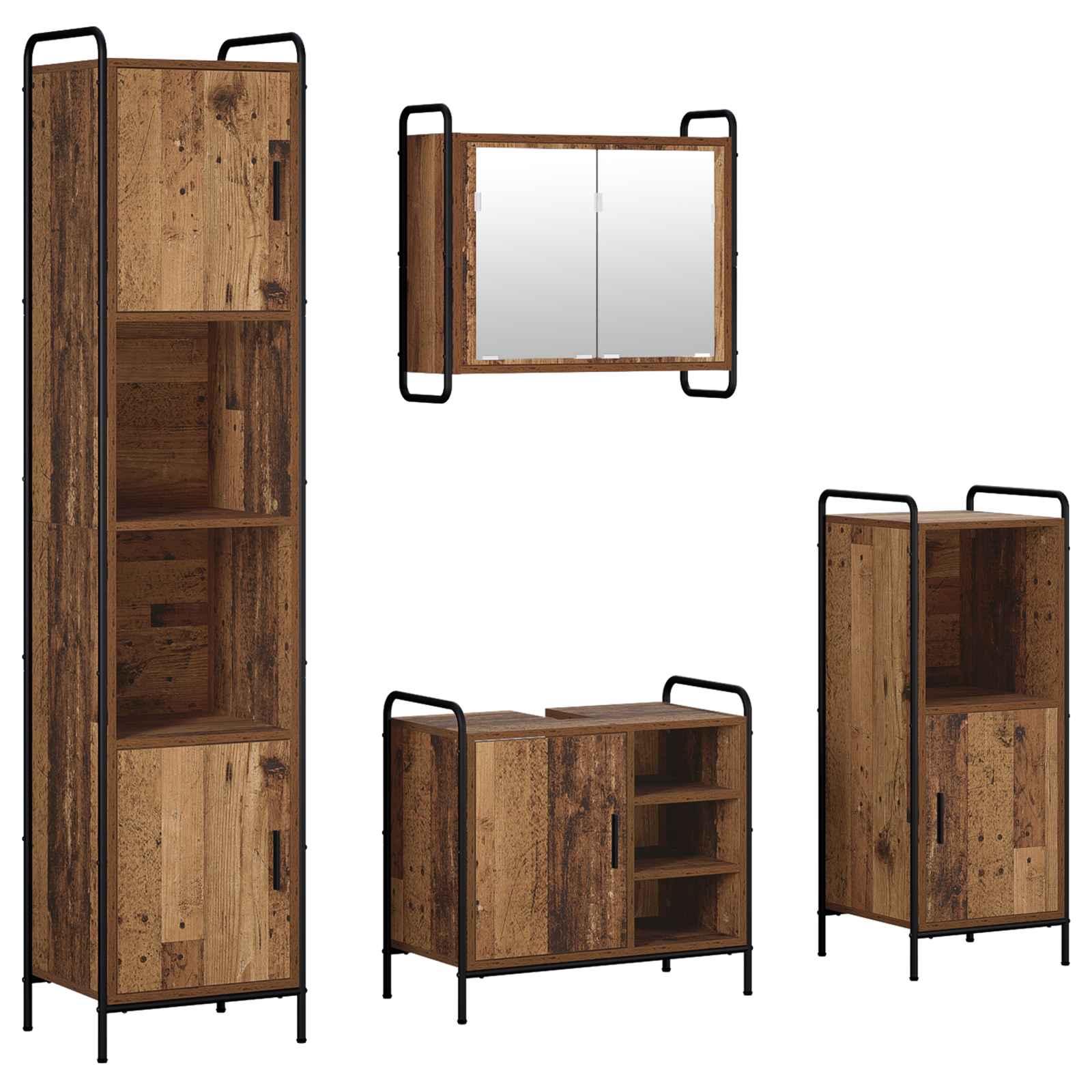 Komplet omaric za kopalnico 4 kos Star les 40 x 36 x 181 cm
