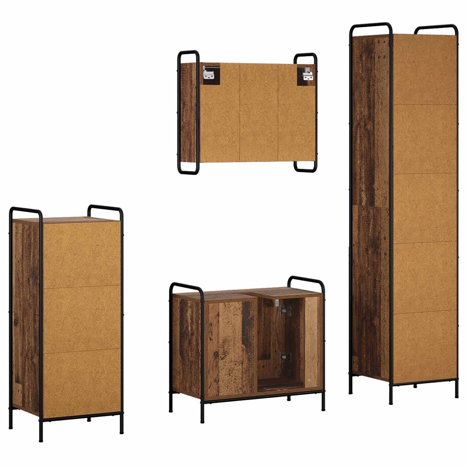Komplet omaric za kopalnico 4 kos Star les 40 x 36 x 181 cm