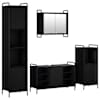 vidaXL Vannitoa kapikomplekt 4 tk Must tamm 40 x 36 x 181 cm Tehispuit