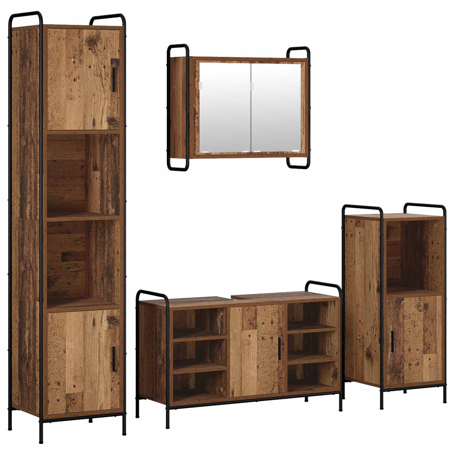 Komplet omaric za kopalnico 4 kos Star les 40 x 36 x 181 cm