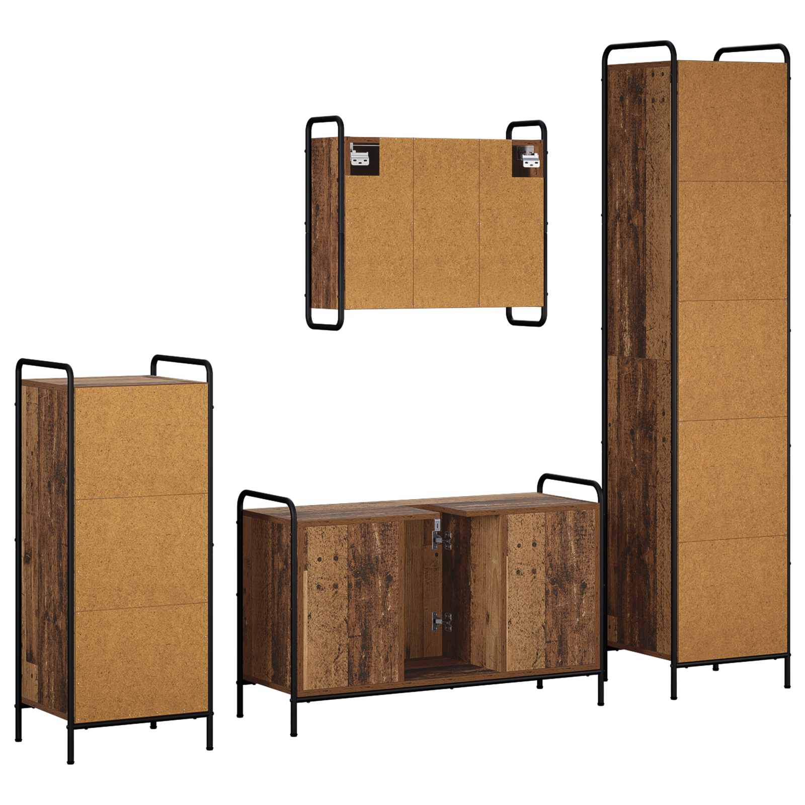 Komplet omaric za kopalnico 4 kos Star les 40 x 36 x 181 cm