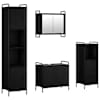 vidaXL Vannitoa kapikomplekt 4 tk Must tamm 40 x 36 x 181 cm Tehispuit