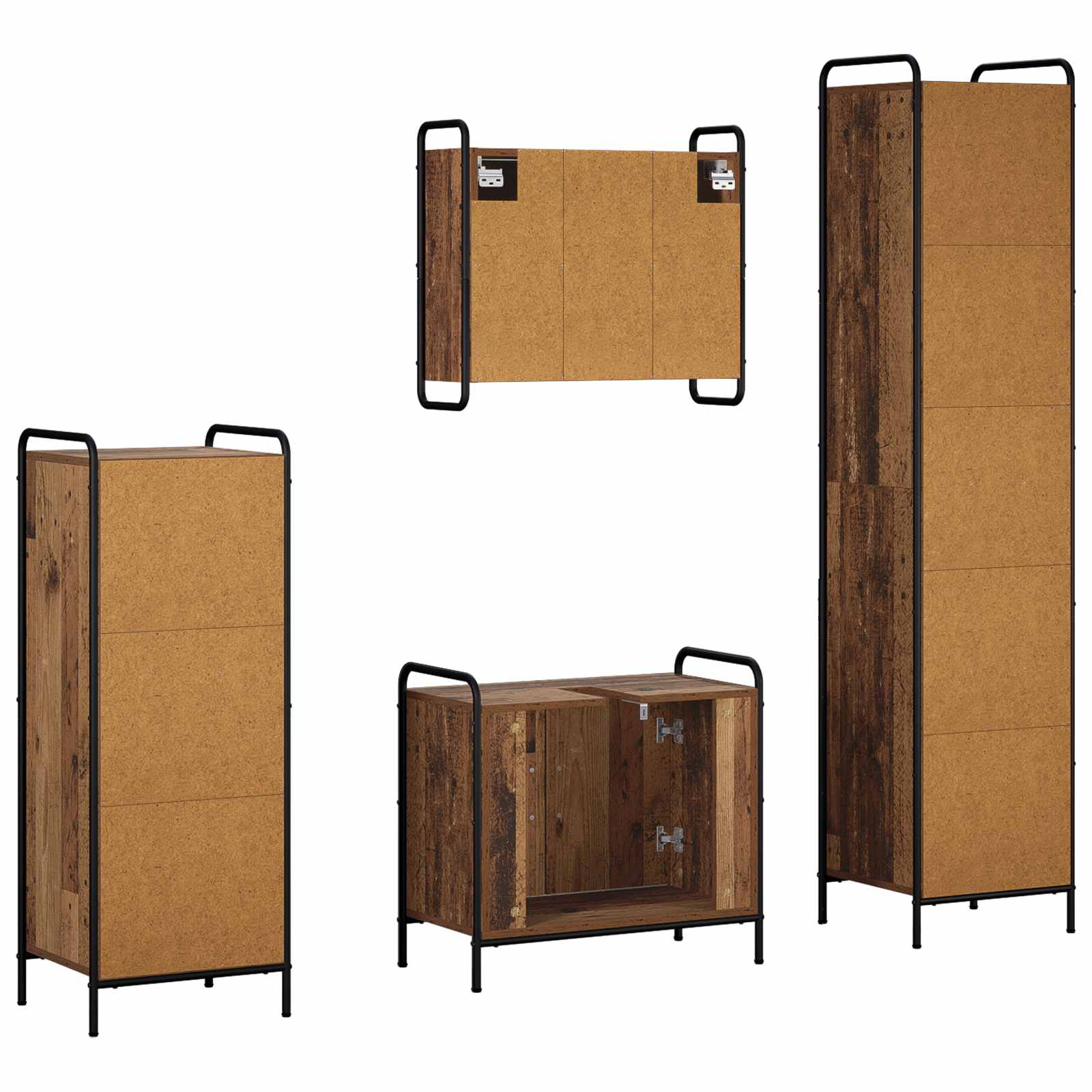 Komplet omaric za kopalnico 4 kos Star les 40 x 36 x 181 cm