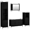 vidaXL Vannitoa kapikomplekt 4 tk Must tamm 40 x 36 x 181 cm Tehispuit