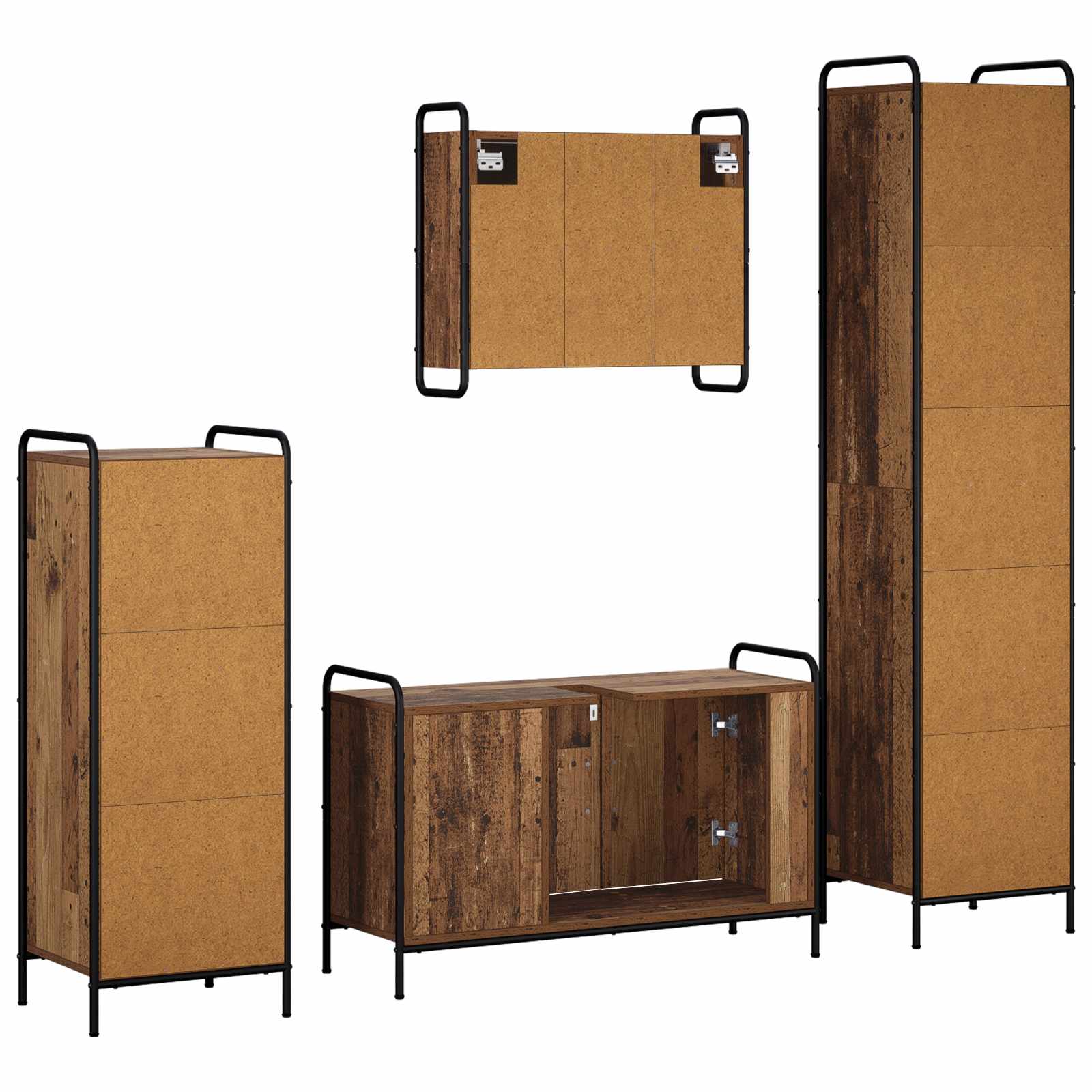 Komplet omaric za kopalnico 4 kos Star les 40 x 36 x 181 cm