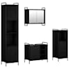 vidaXL Vannitoa kapikomplekt 4 tk Must tamm 40 x 36 x 181 cm Tehispuit