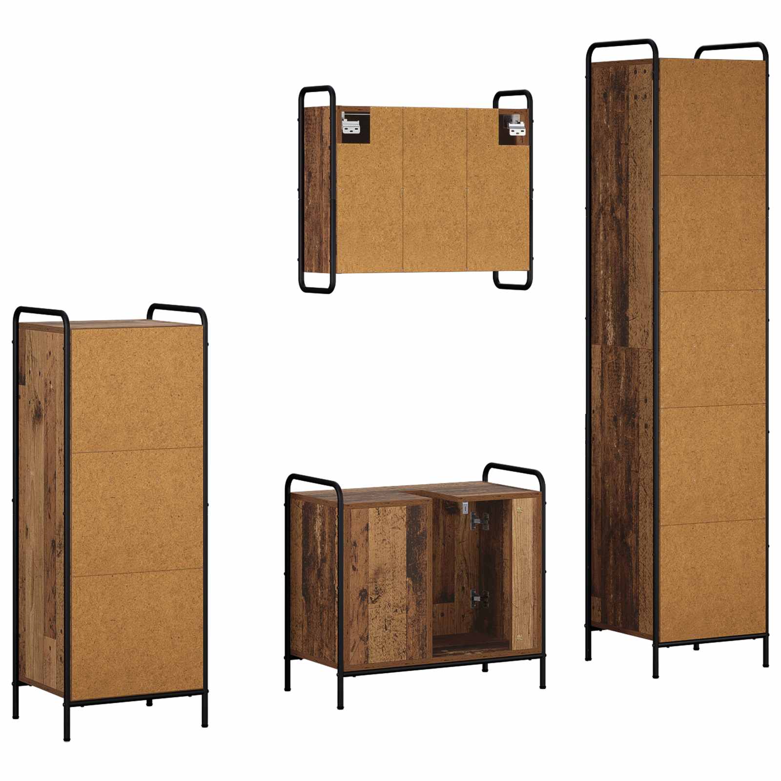 Komplet omaric za kopalnico 4 kos Star les 40 x 36 x 181 cm