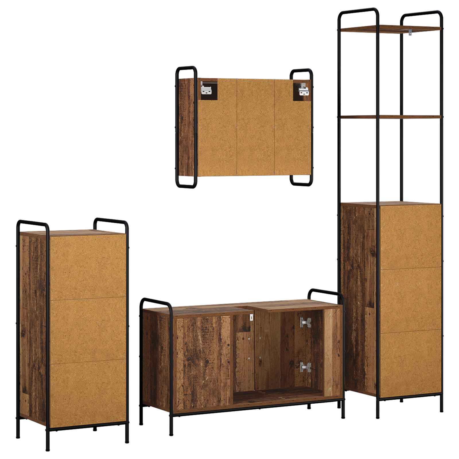 Komplet omaric za kopalnico 4 kos Star les 40 x 36 x 200,5 cm