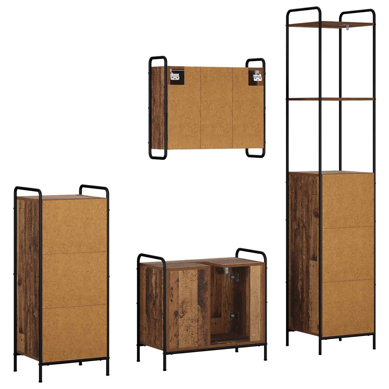 Komplet omaric za kopalnico 4 kos Star les 40 x 36 x 200,5 cm