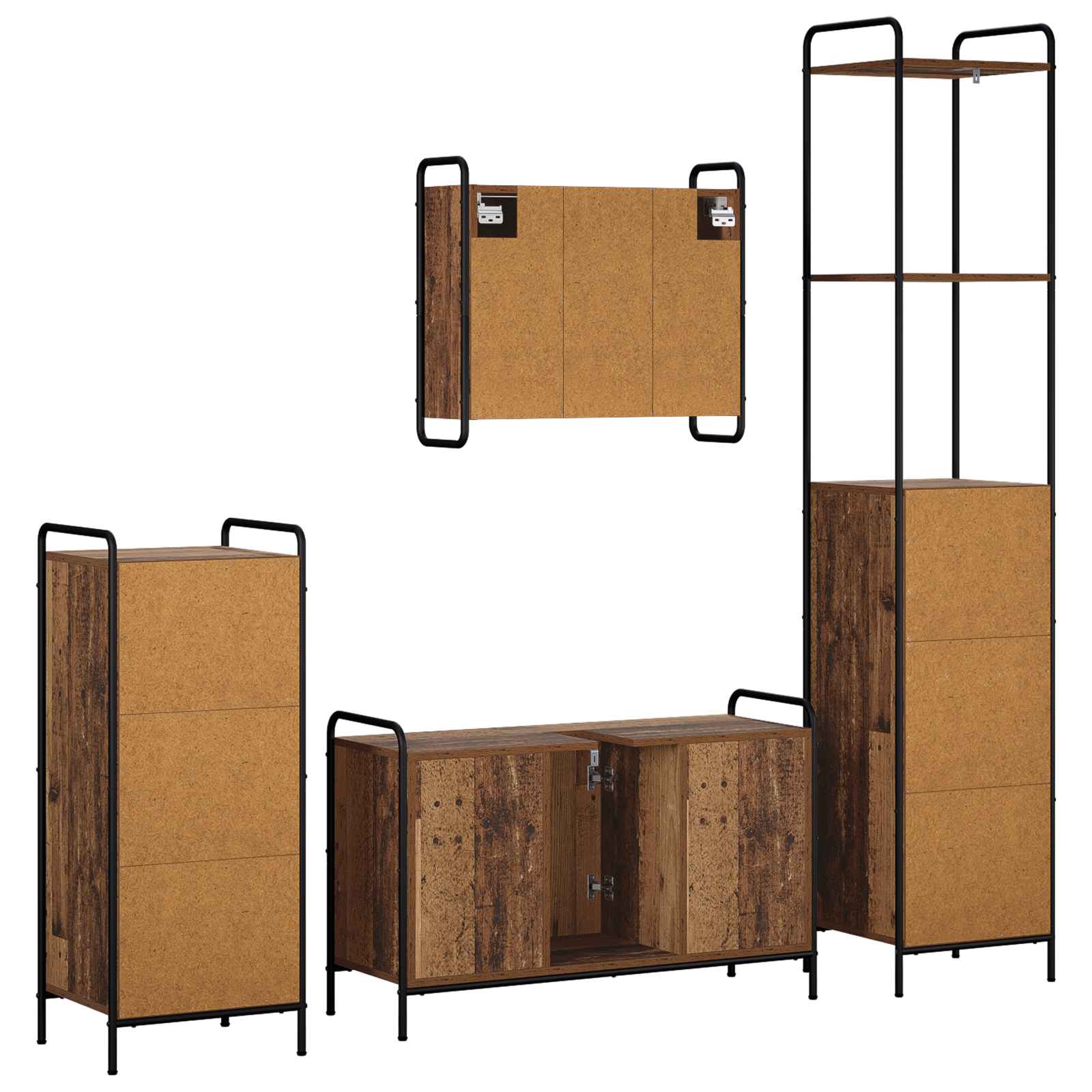 Komplet omaric za kopalnico 4 kos Star les 40 x 36 x 200,5 cm