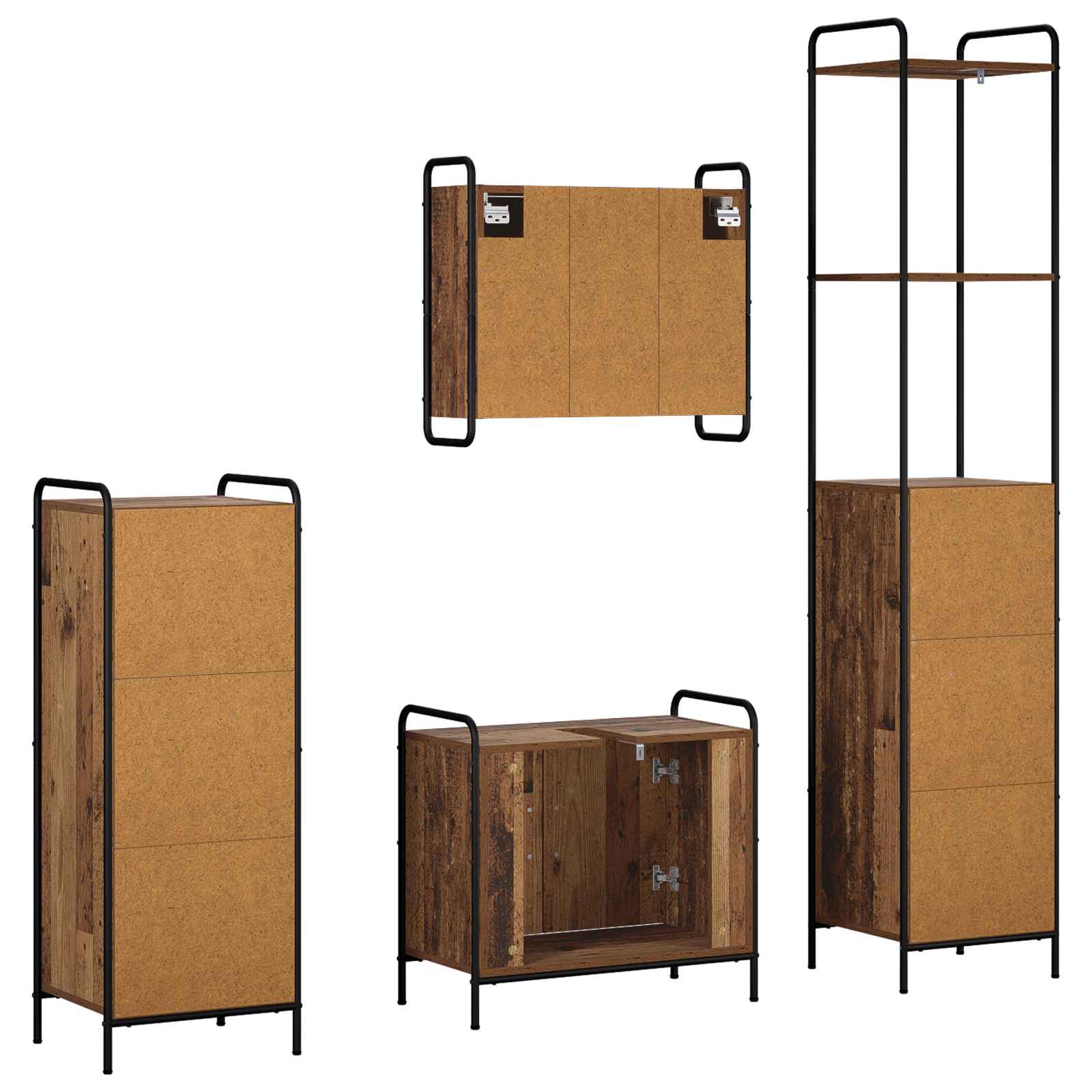 Komplet omaric za kopalnico 4 kos Star les 40 x 36 x 200,5 cm