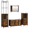 vidaXL Vannitoa kapikomplekt 4 tk Suitsutatud tamm 40 x 36 x 200,5 cm