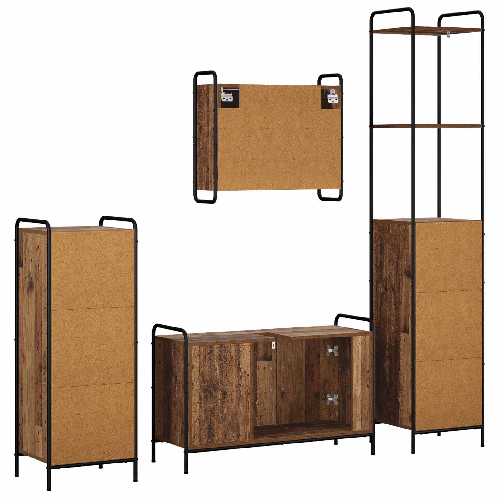 Komplet omaric za kopalnico 4 kos Star les 40 x 36 x 200,5 cm