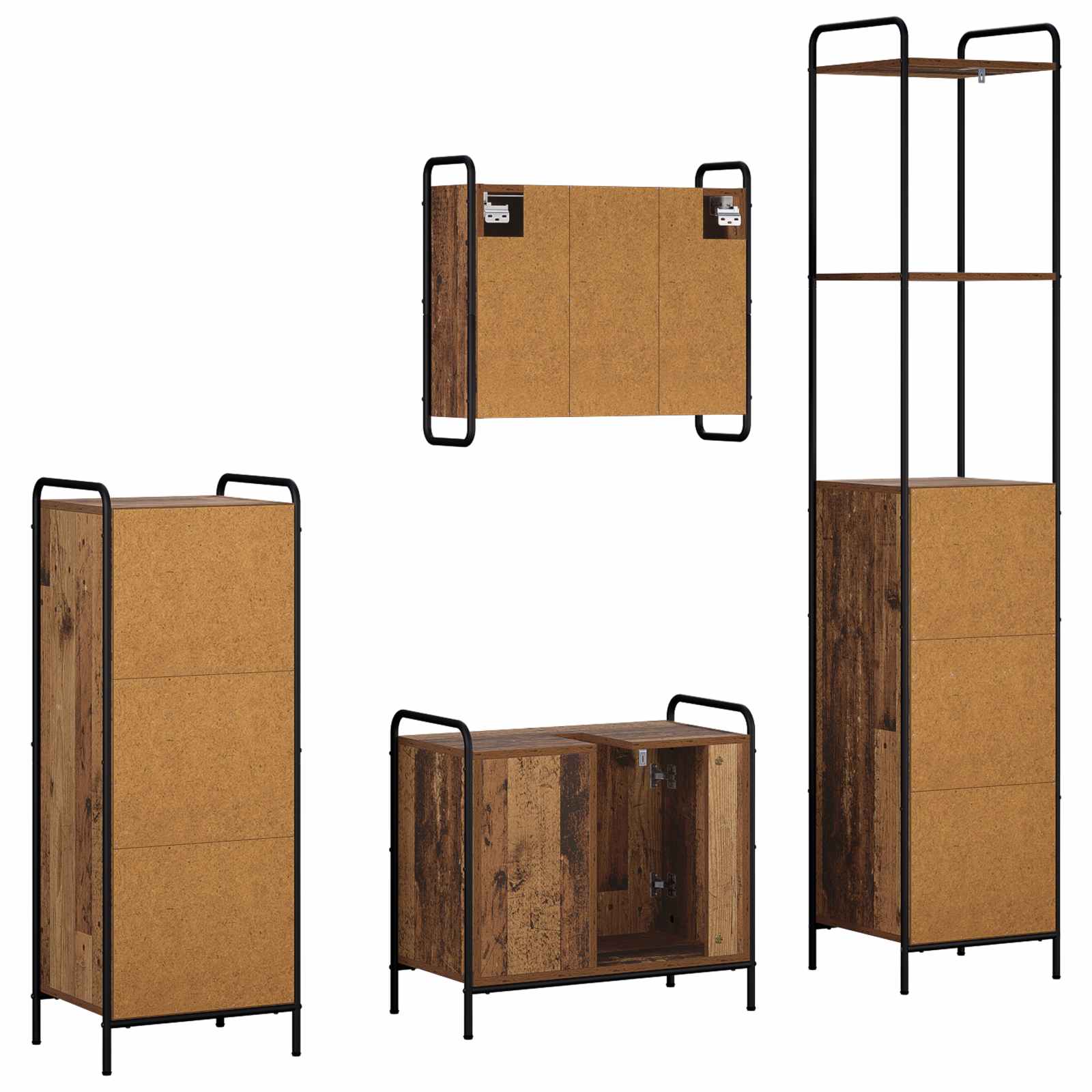Komplet omaric za kopalnico 4 kos Star les 40 x 36 x 200,5 cm