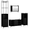 vidaXL Vannitoa kapikomplekt 4 tk Must tamm 40 x 36 x 200,5 cm