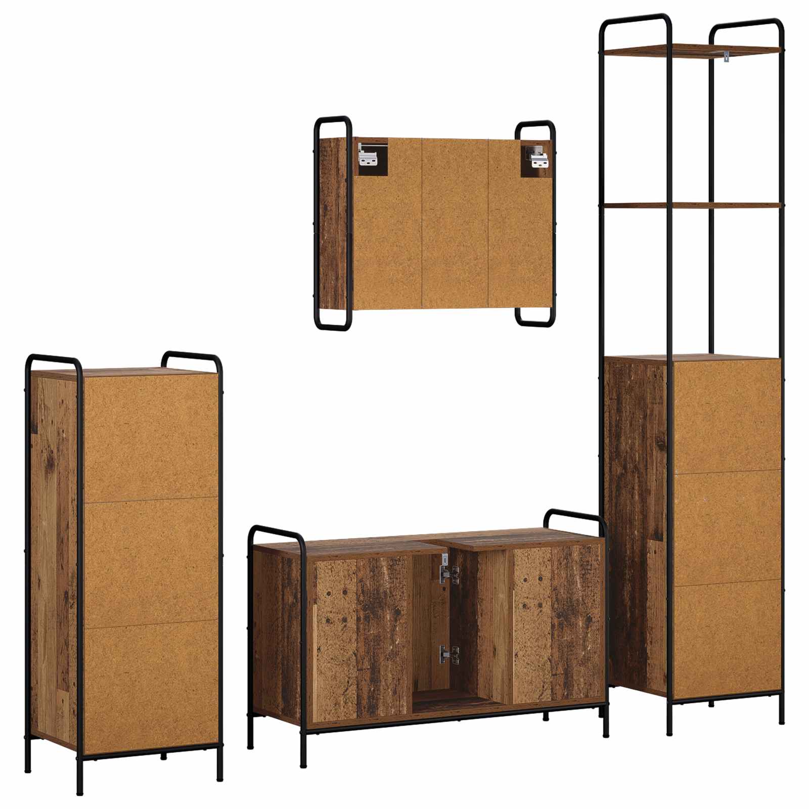 Komplet omaric za kopalnico 4 kos Star les 40 x 36 x 200,5 cm