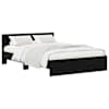 vidaXL Peatsiga voodiraam Must tamm 135 x 190 cm Tehispuit