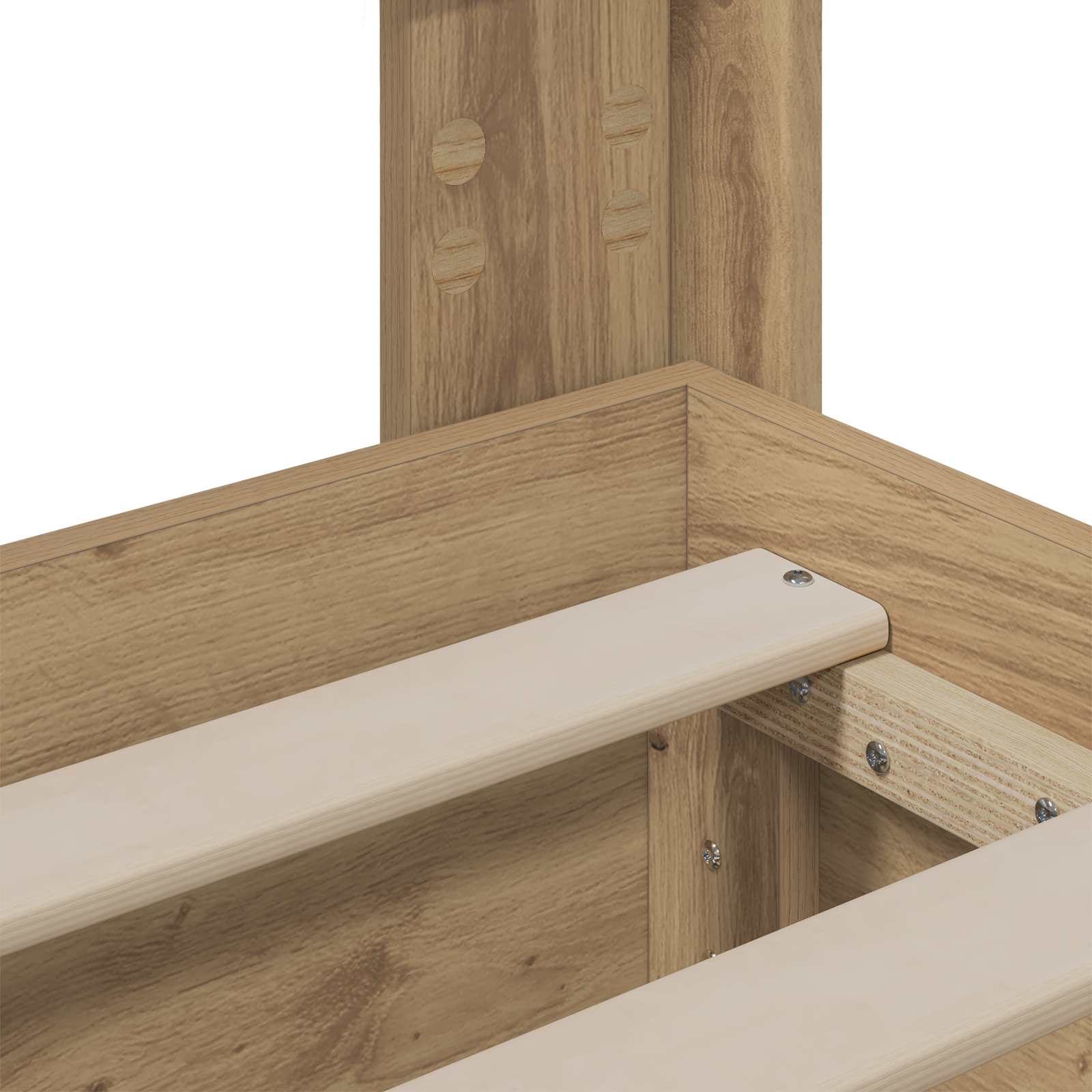 Sängynrunko säilytyksellä ja päänäytöllä Artisan Oak - Image 7