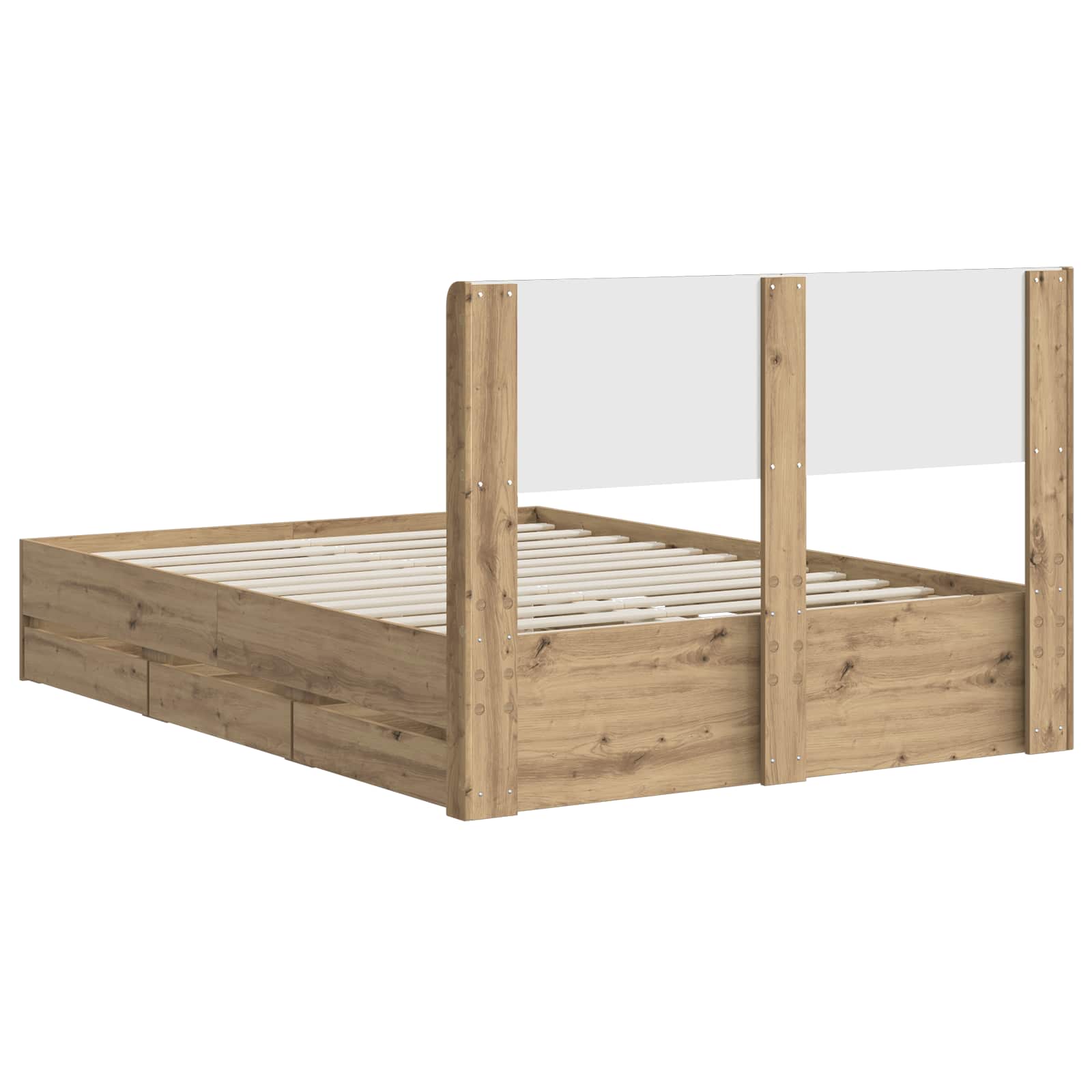 Sängynrunko säilytyksellä ja päänäytöllä Artisan Oak - Image 5