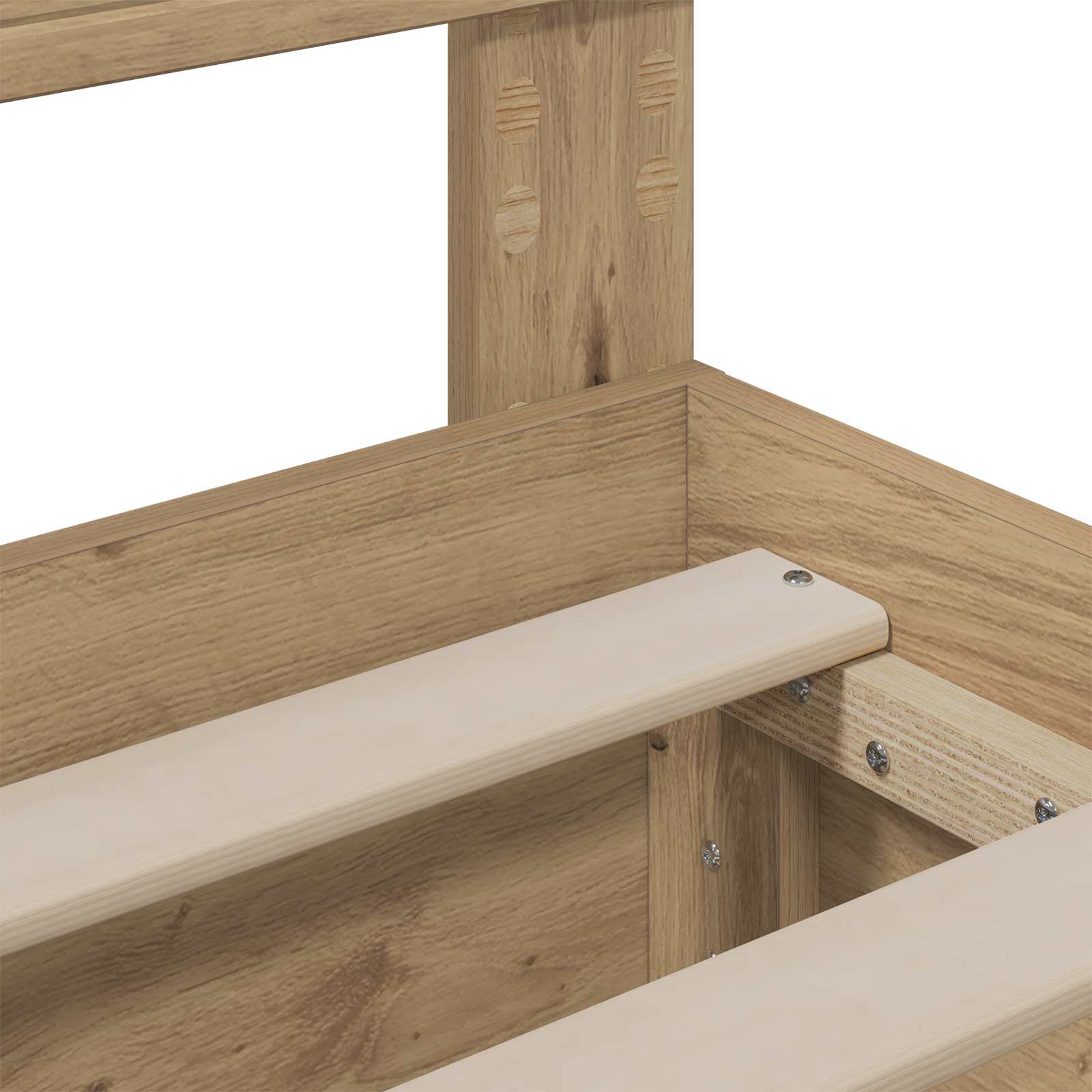 Bed Frame with Storage and Headboard Artisan Oak 120 x 200 cm - Image 7