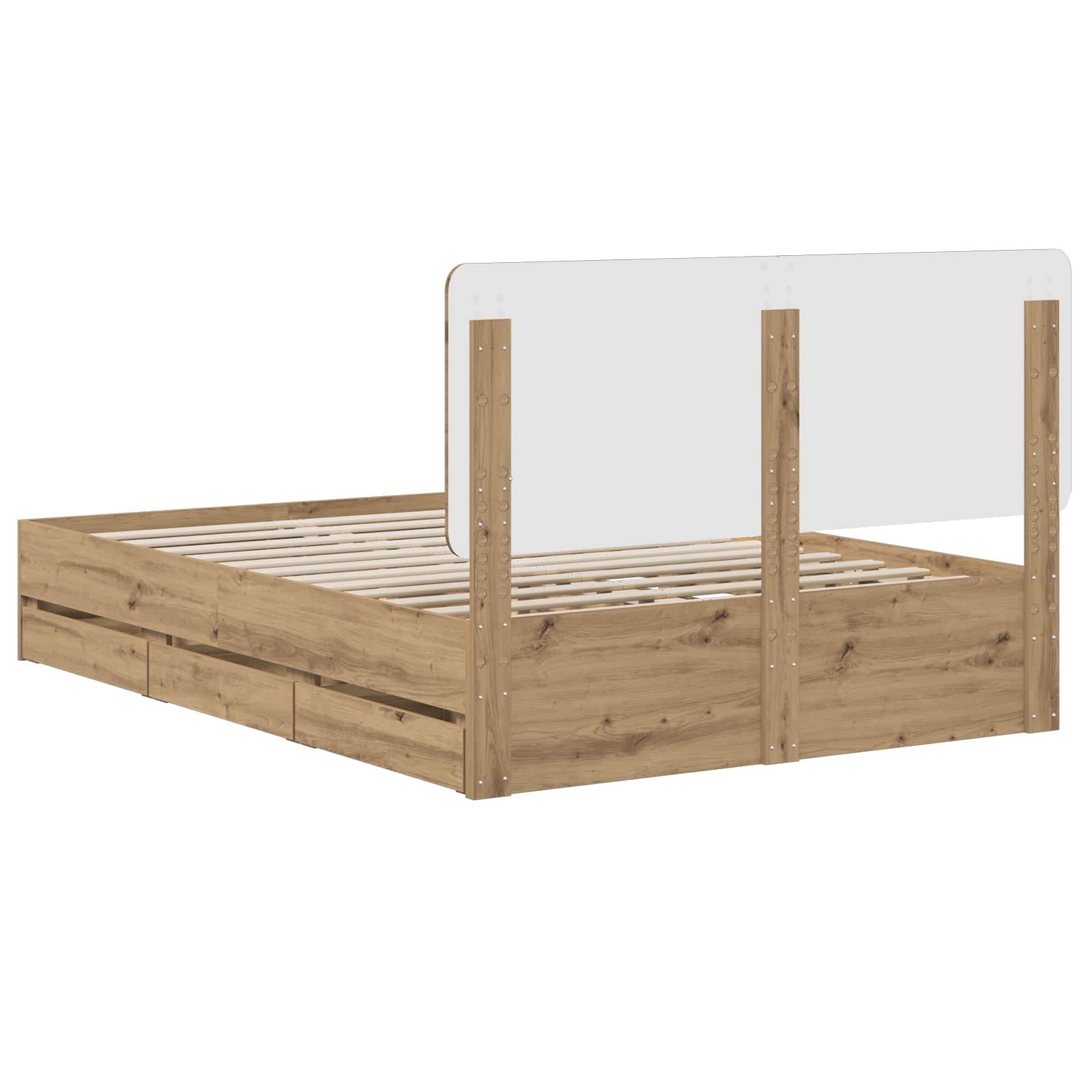 Bed Frame with Storage and Headboard Artisan Oak 120 x 200 cm - Image 5