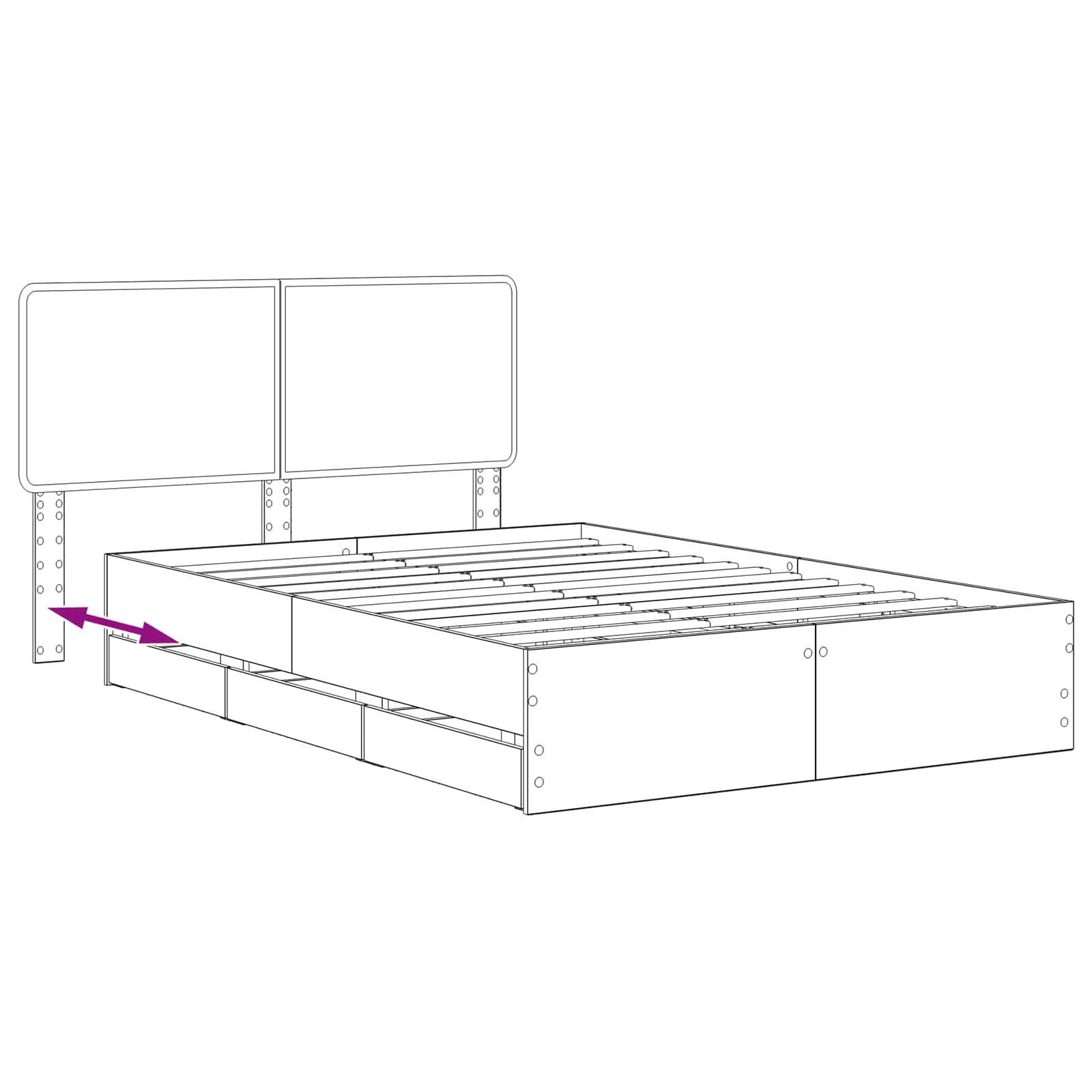 Bed Frame with Storage and Headboard Artisan Oak 120 x 200 cm - Image 8
