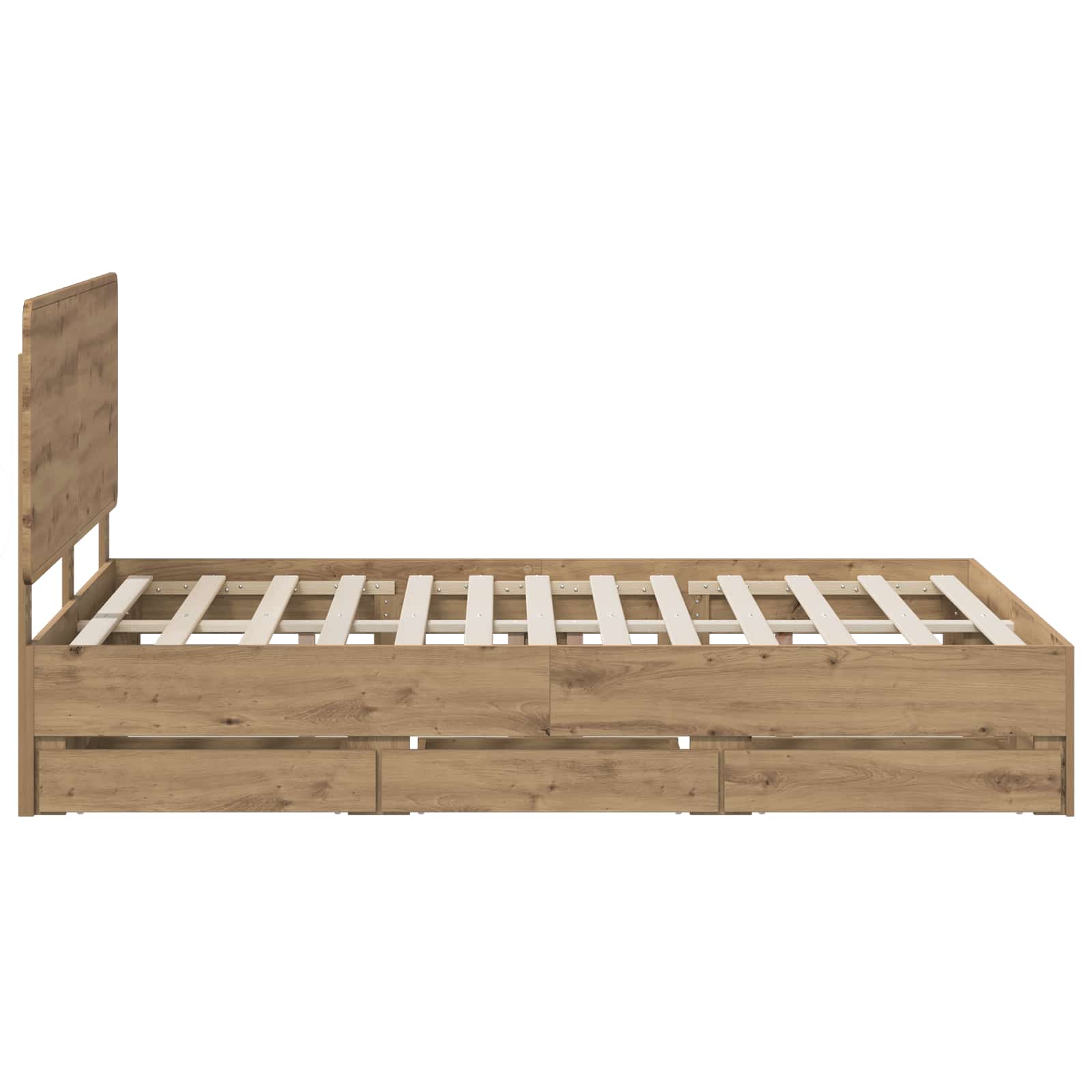 Bed Frame with Storage and Headboard Artisan Oak 120 x 200 cm - Image 4