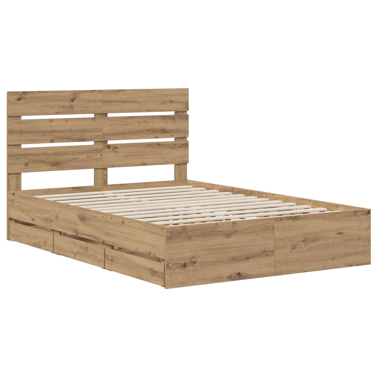 Bed Frame with Storage and Headboard Artisan Oak 160 x 200 cm - Image 2