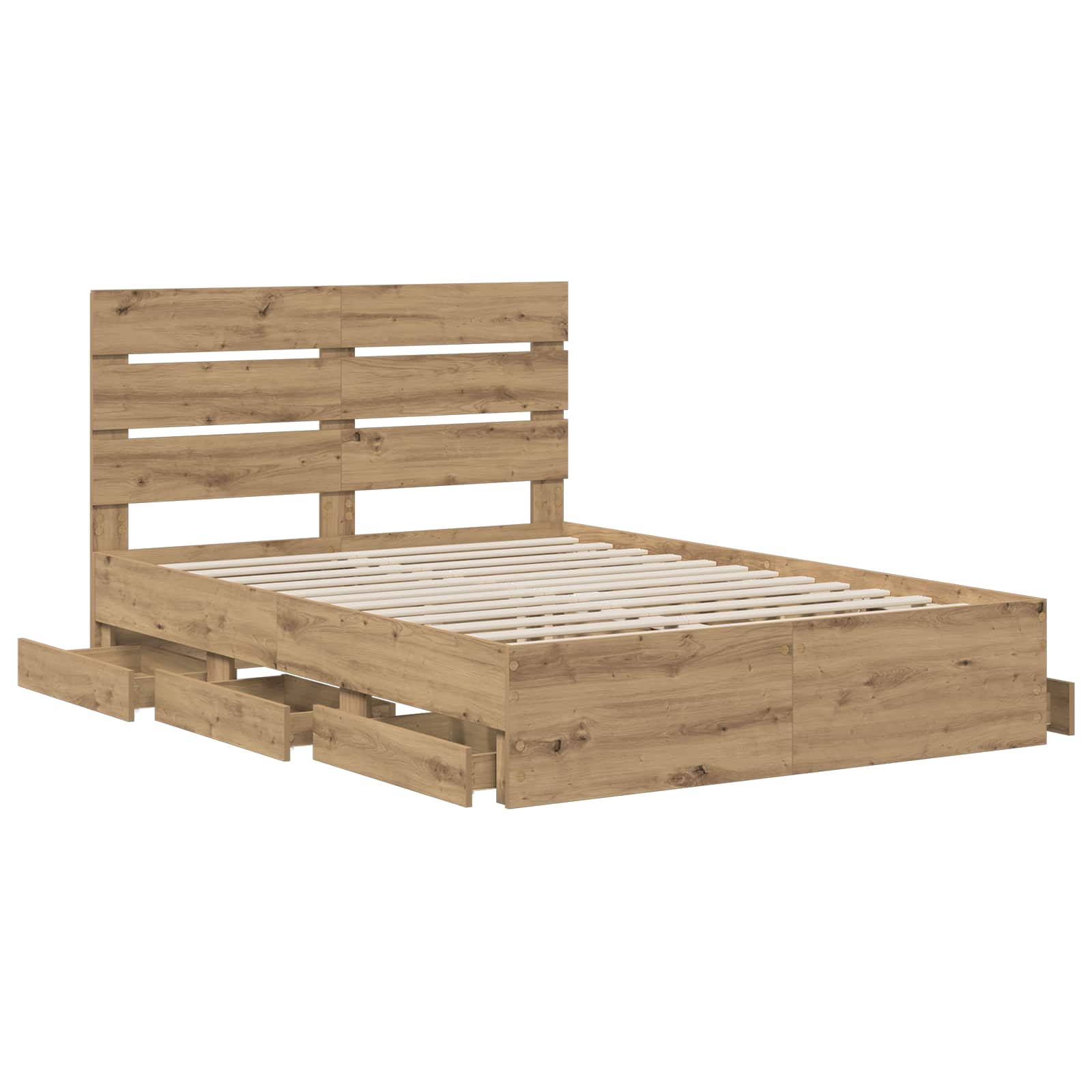 Bed Frame with Storage and Headboard Artisan Oak 160 x 200 cm - Image 3