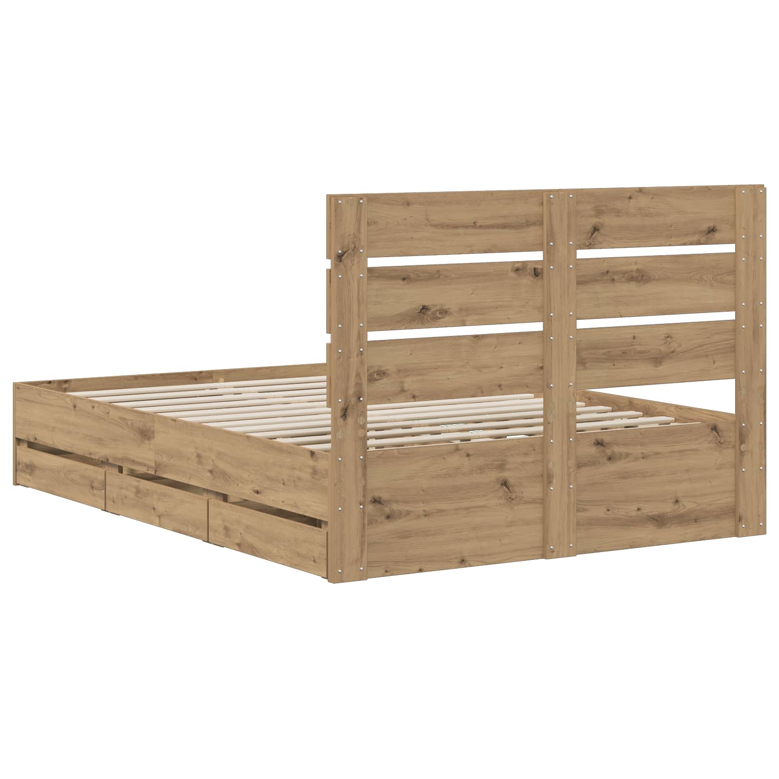 Bed Frame with Storage and Headboard Artisan Oak 160 x 200 cm - Image 5