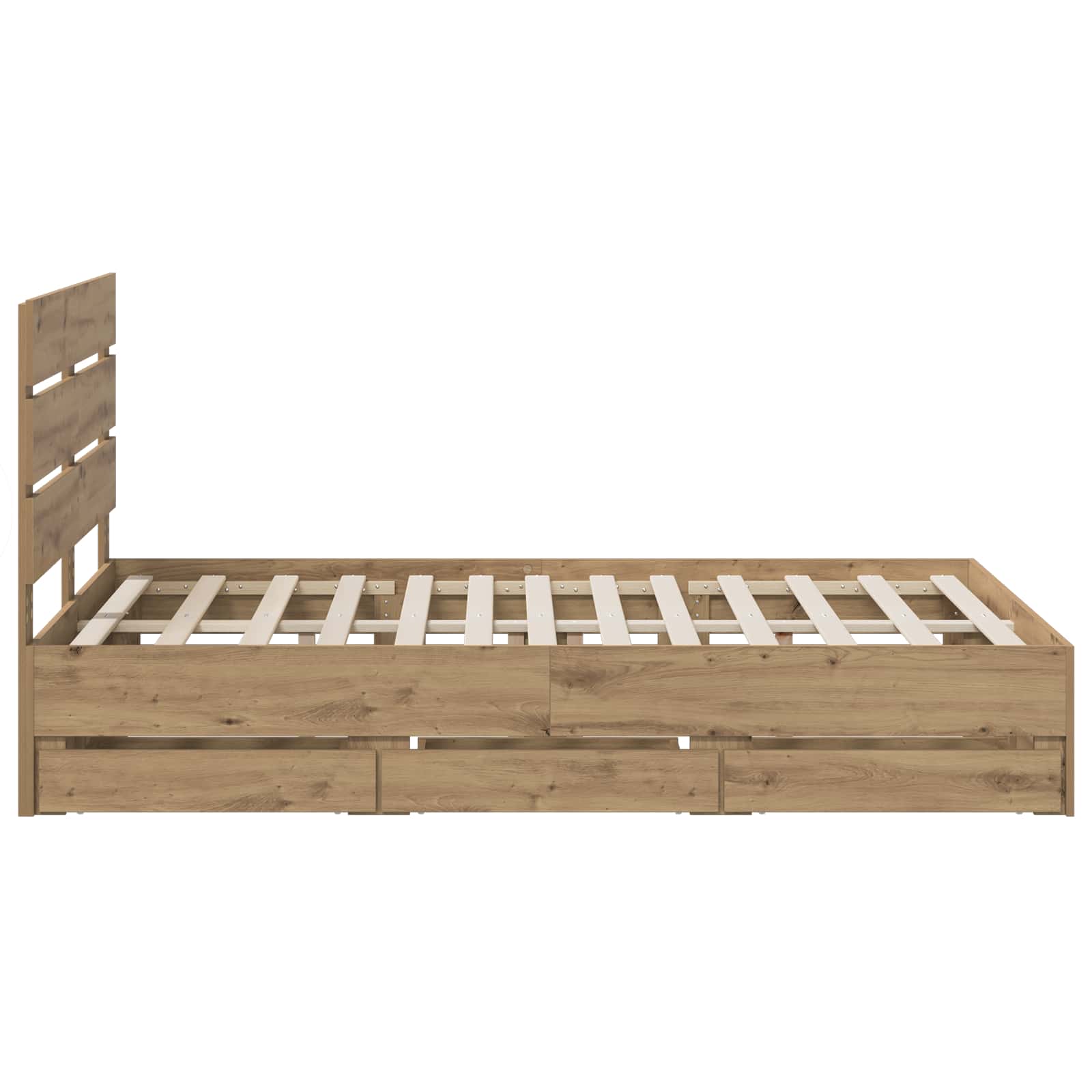 Bed Frame with Storage and Headboard Artisan Oak 160 x 200 cm - Image 4