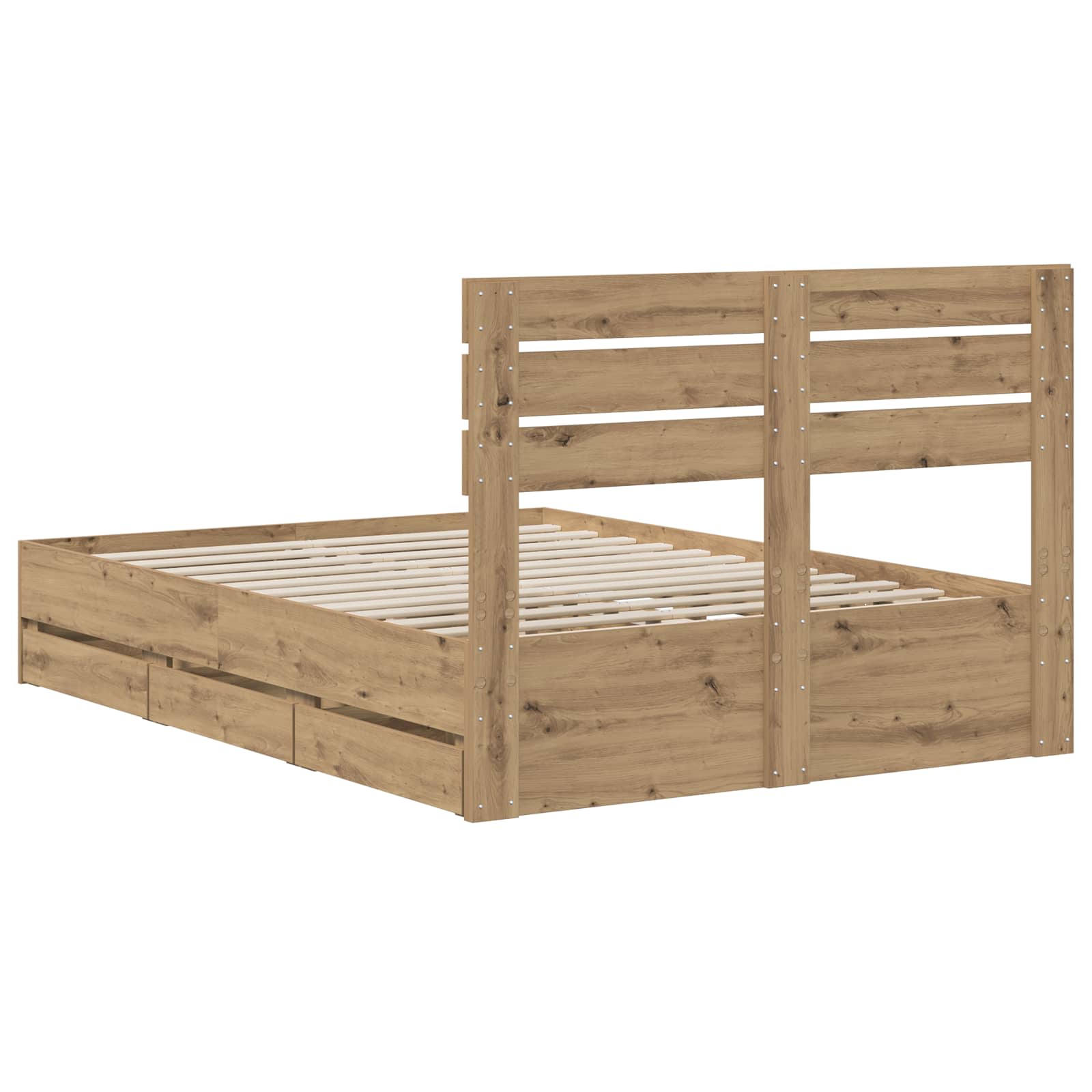 Bed Frame with Storage and Headboard Artisan Oak 160 x 200 cm - Image 5