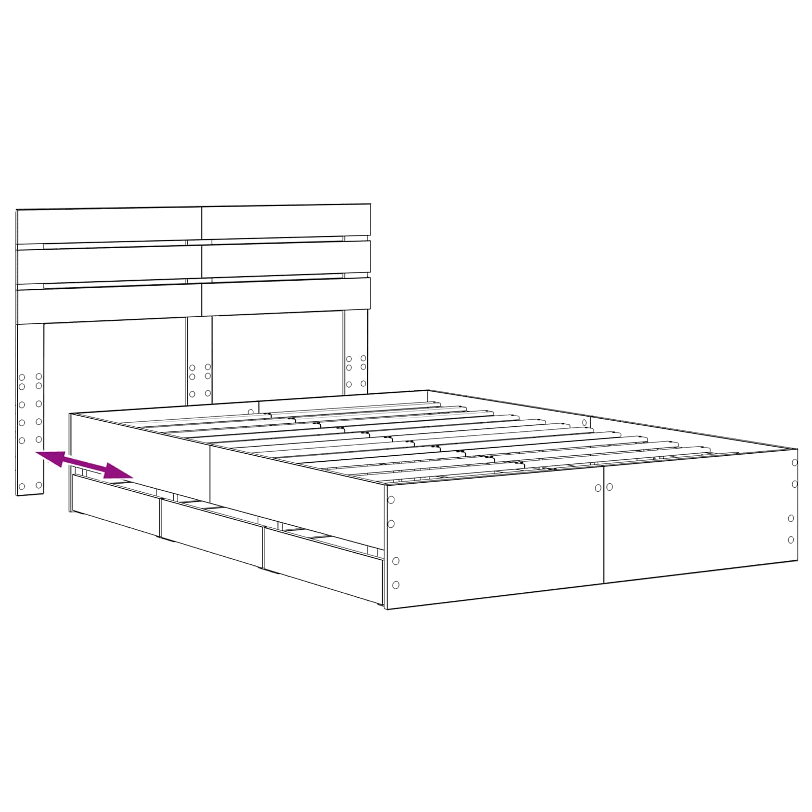 Bed Frame with Storage and Headboard Artisan Oak 160 x 200 cm - Image 8