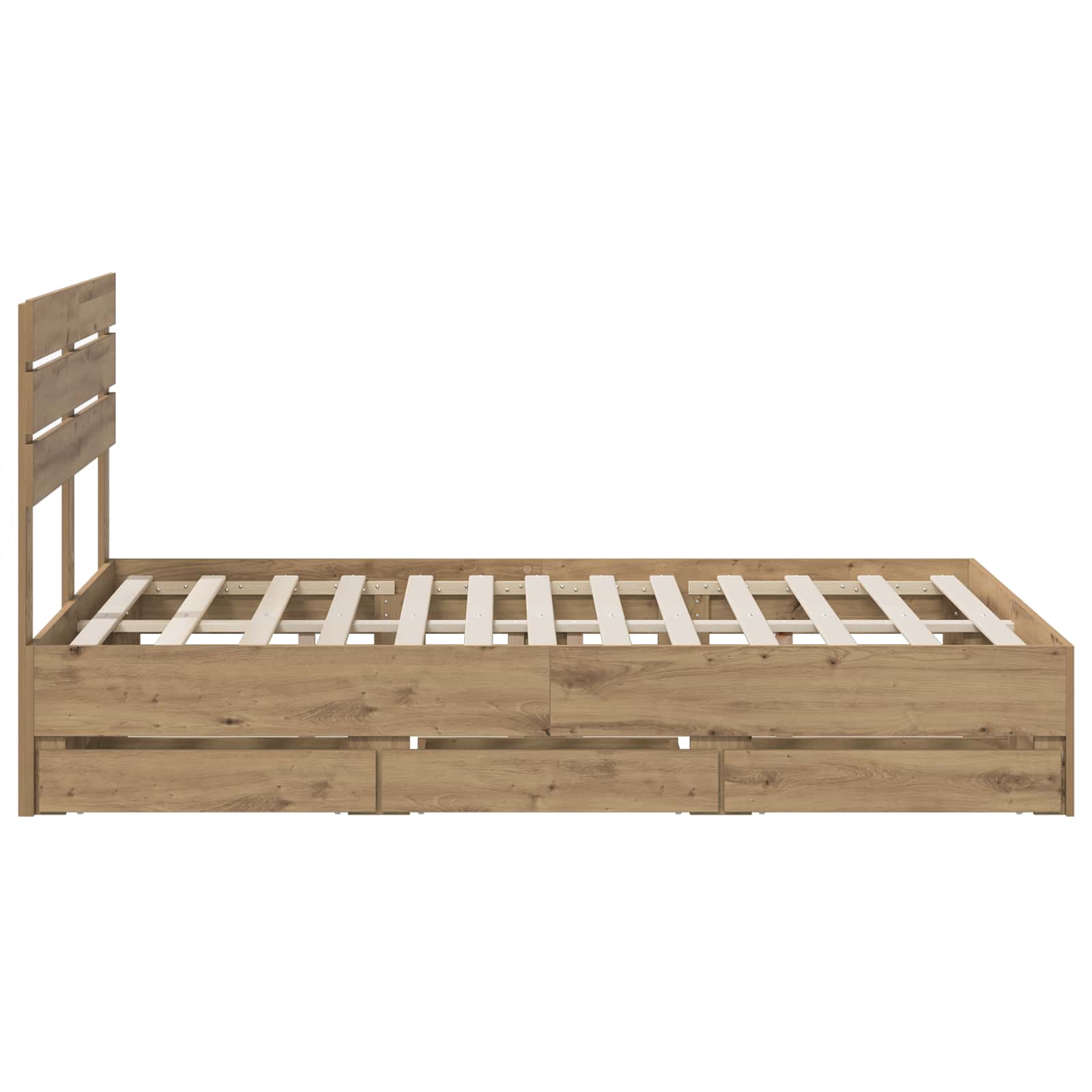Bed Frame with Storage and Headboard Artisan Oak 160 x 200 cm - Image 4