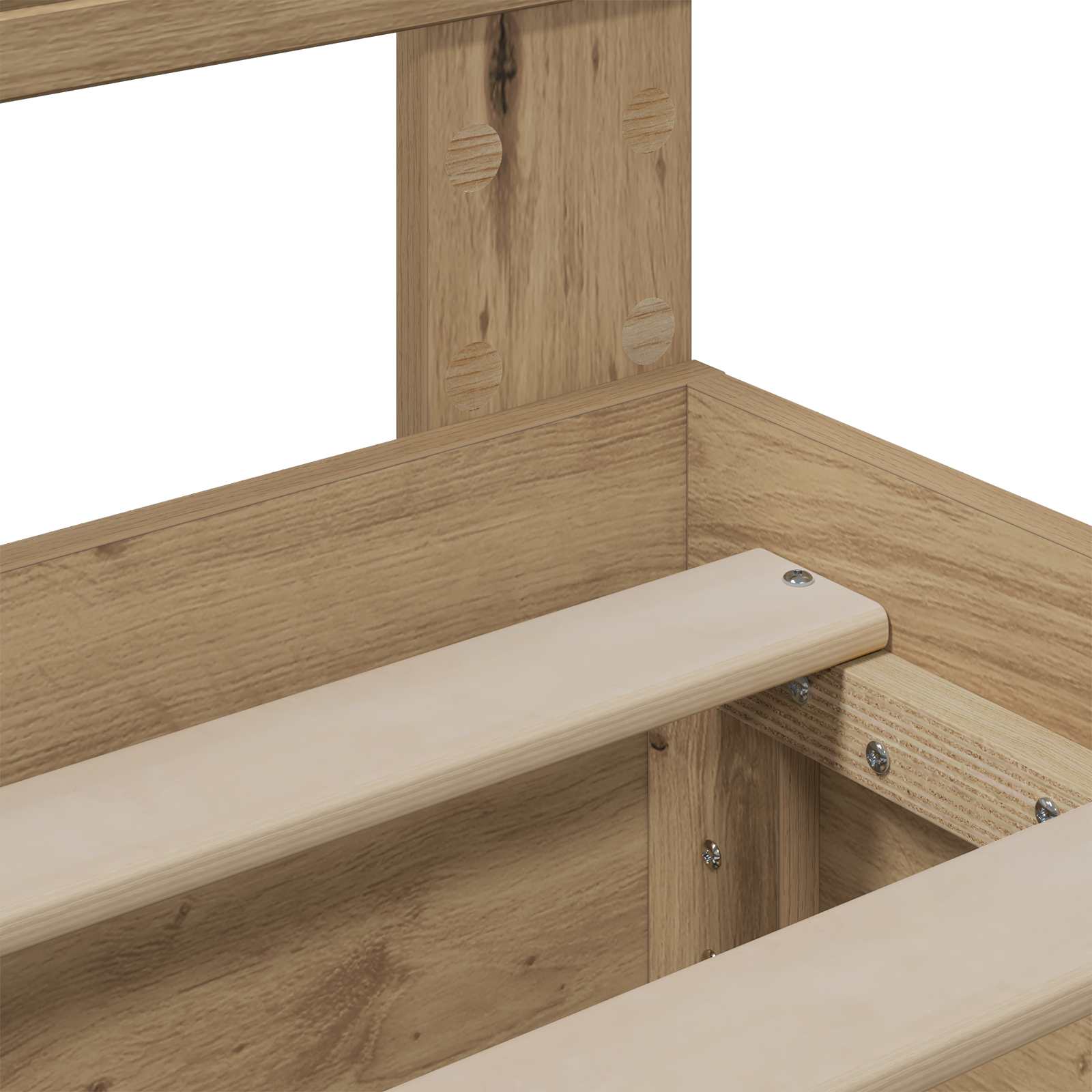Bed Frame with Storage and Headboard Artisan Oak 160 x 200 cm - Image 7