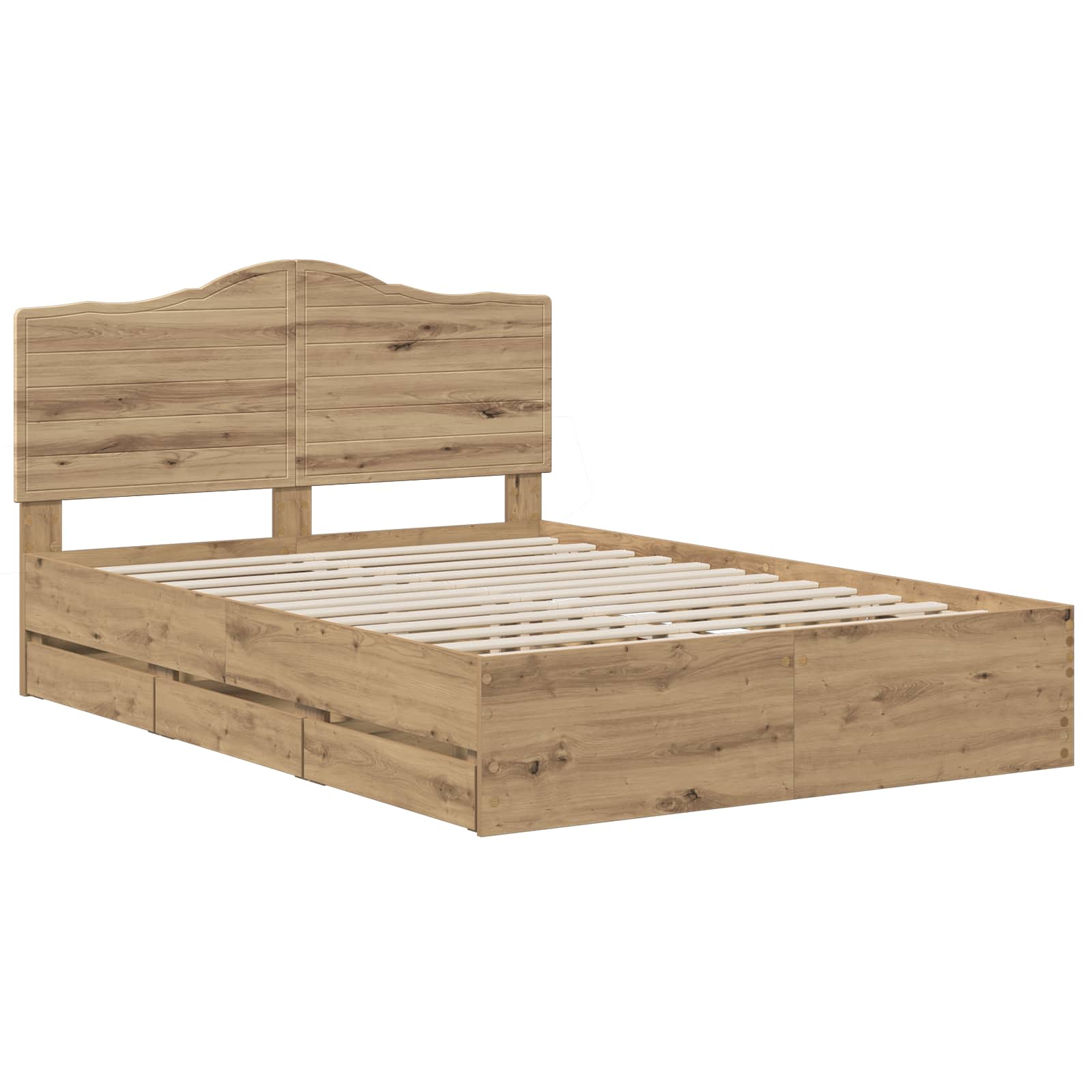 Bed Frame with Storage and Headboard Artisan Oak 160 x 200 cm - Image 2