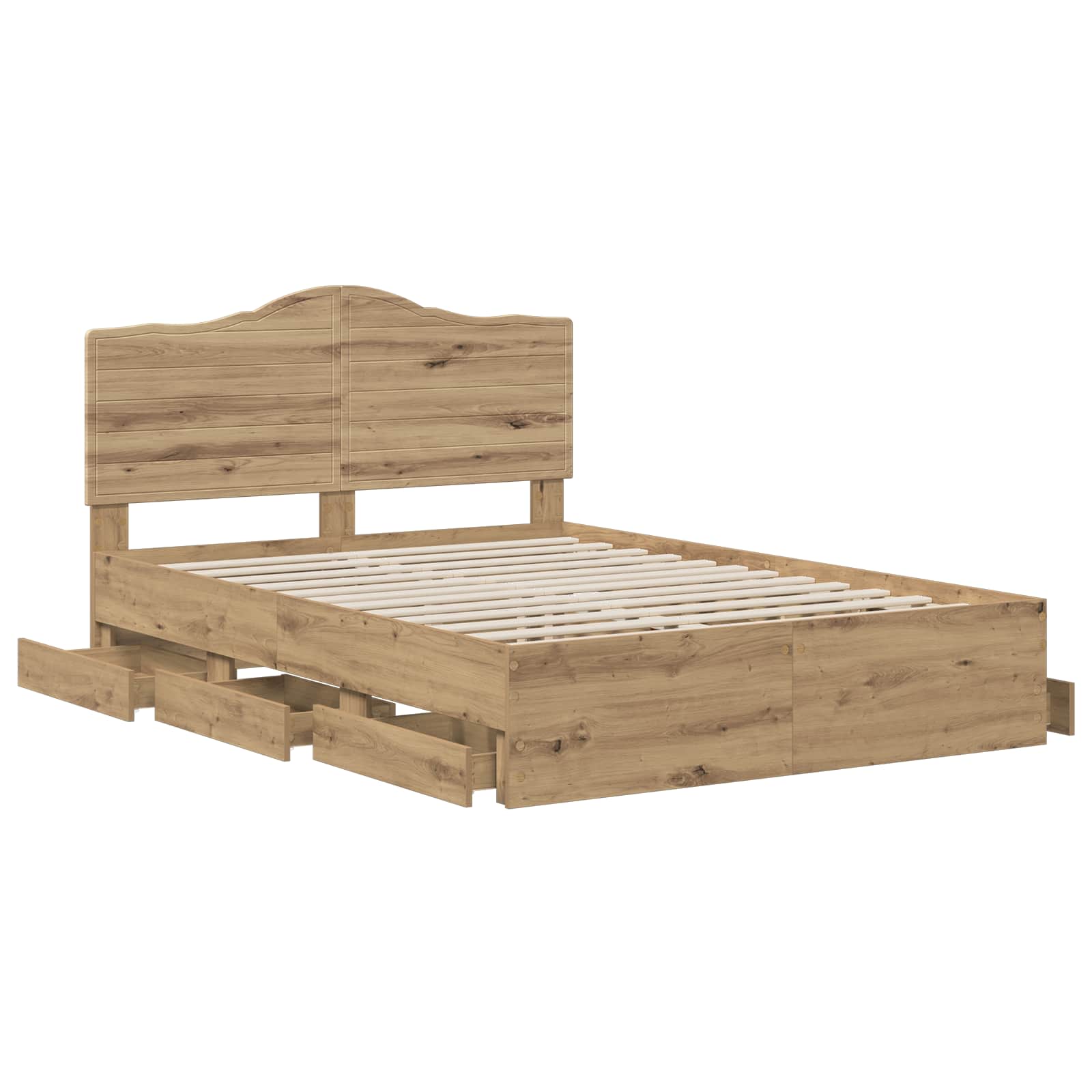 Bed Frame with Storage and Headboard Artisan Oak 160 x 200 cm - Image 3