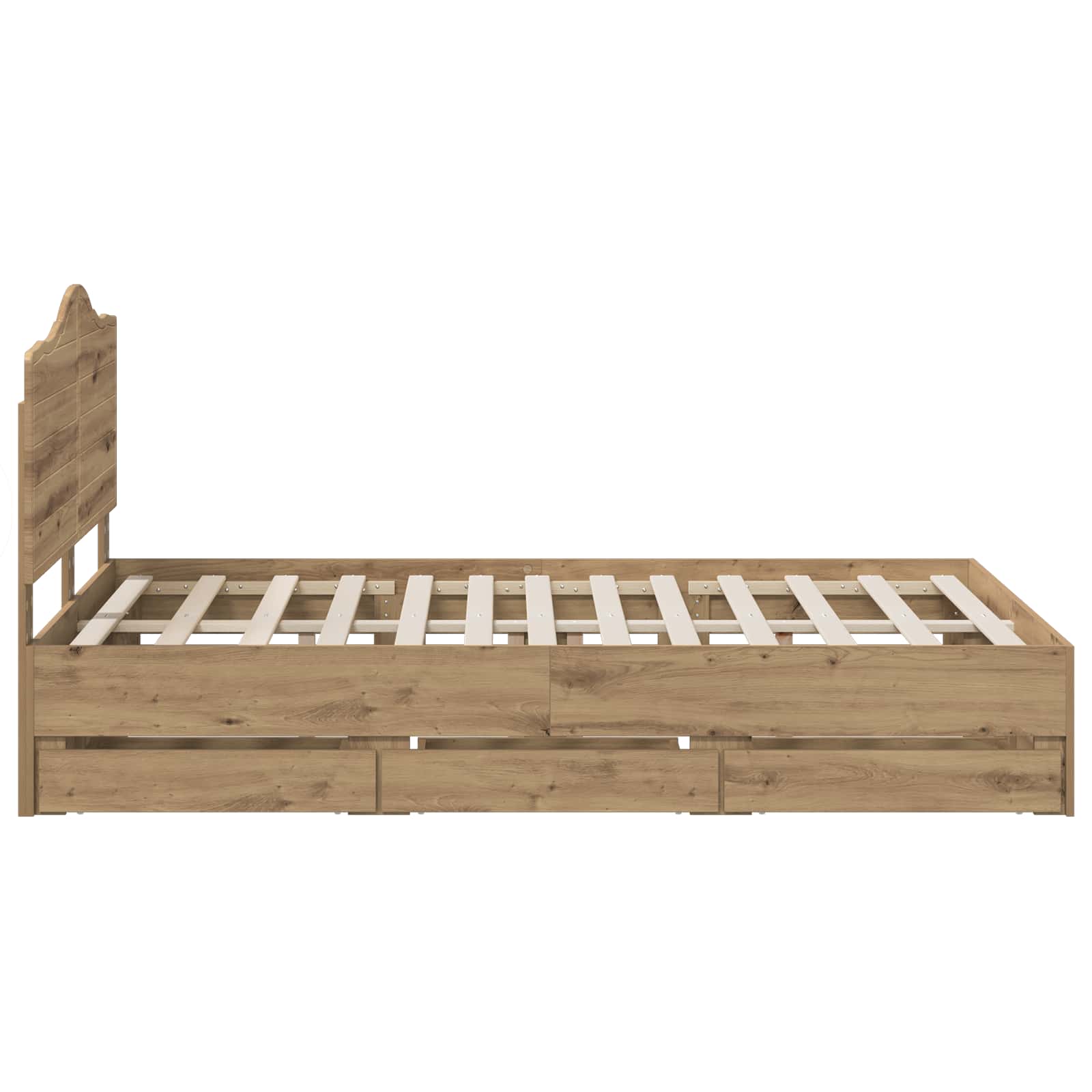 Bed Frame with Storage and Headboard Artisan Oak 160 x 200 cm - Image 4