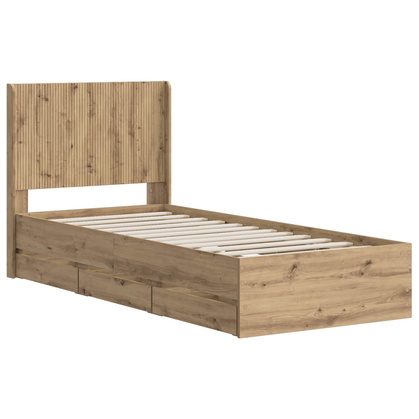 Sängynrunko säilytyksellä ja päänäytöllä Artisan Oak - Image 2