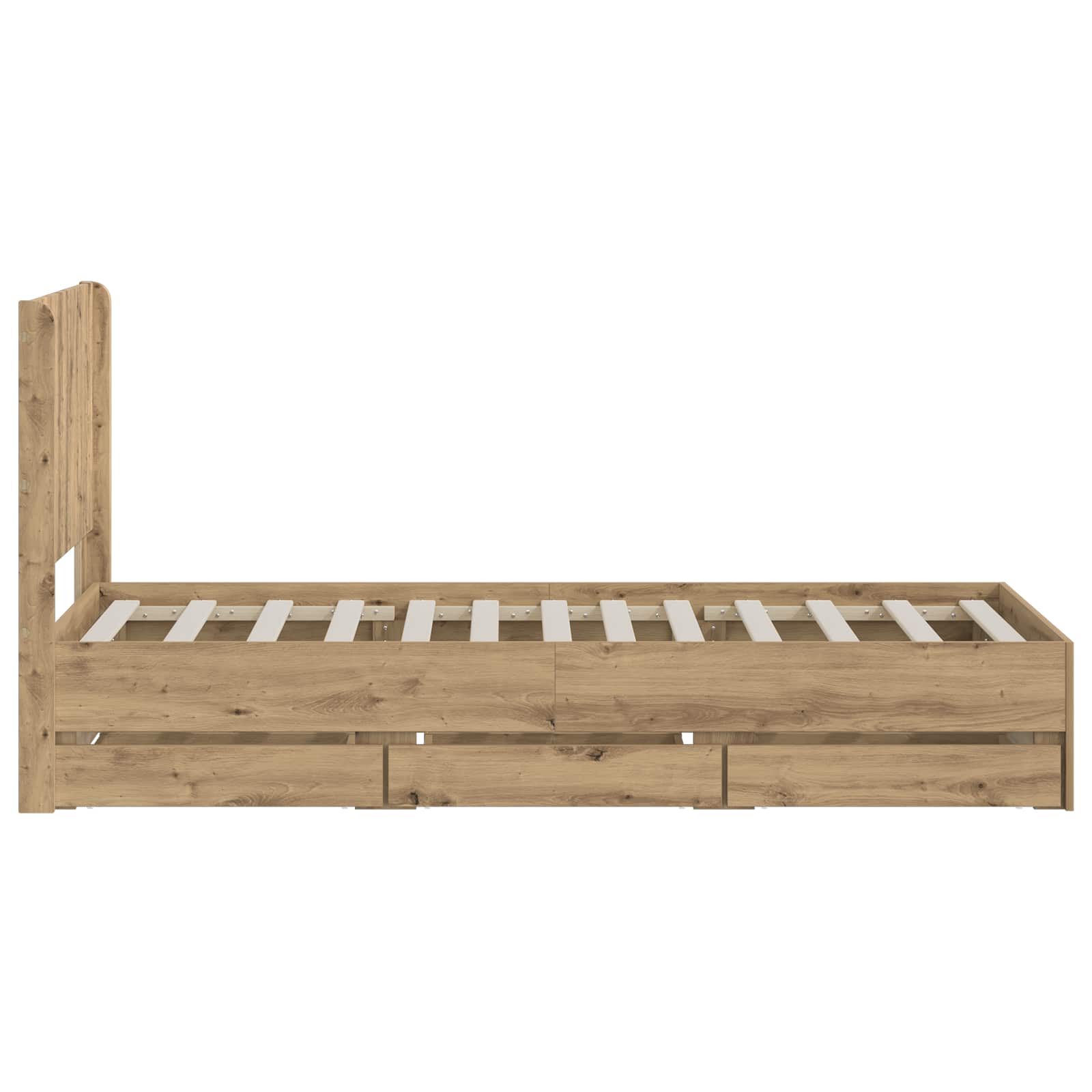 Sängynrunko säilytyksellä ja päänäytöllä Artisan Oak - Image 4